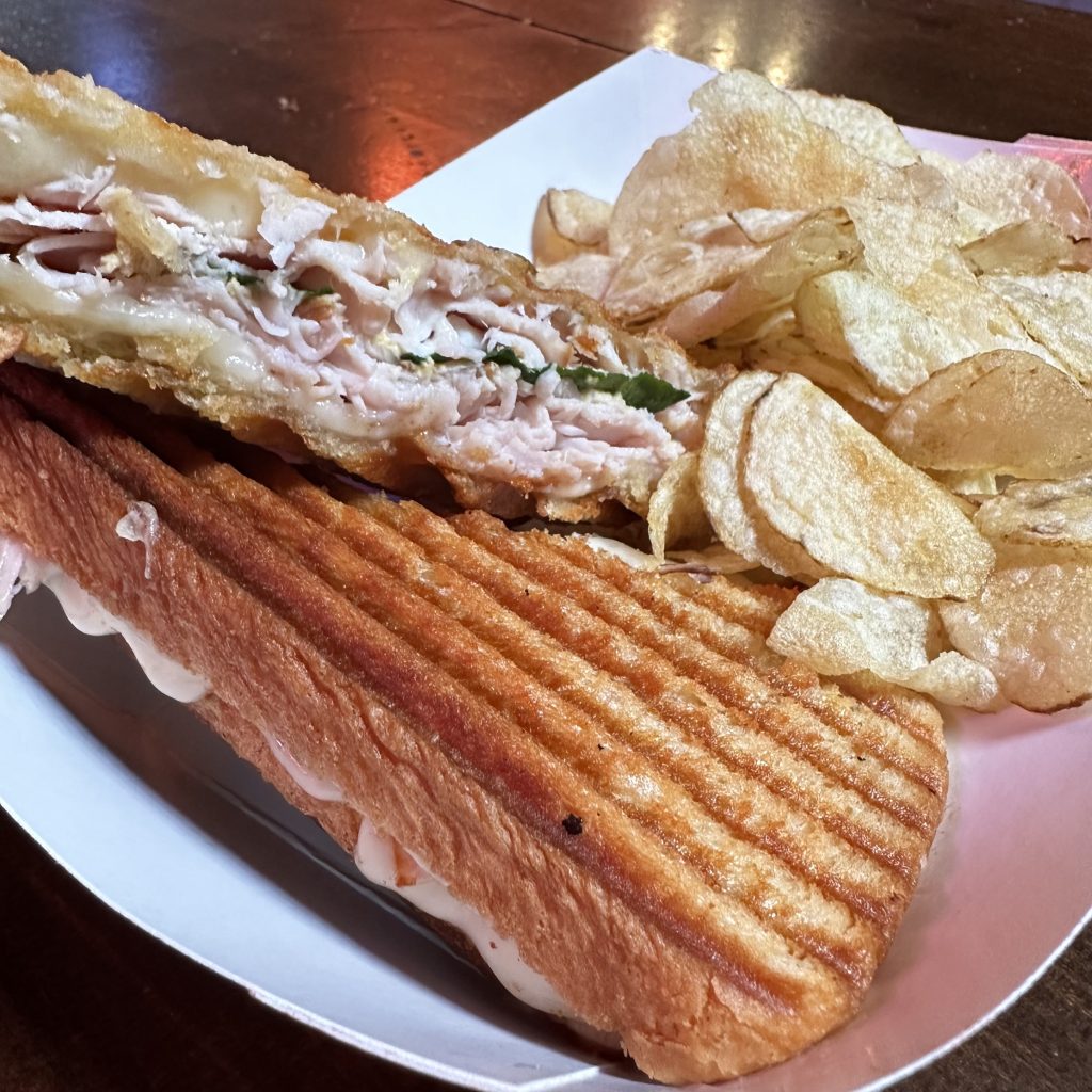 Tar Heel Turkey panini sandwich in Downtown Raleigh Sandwich Shop